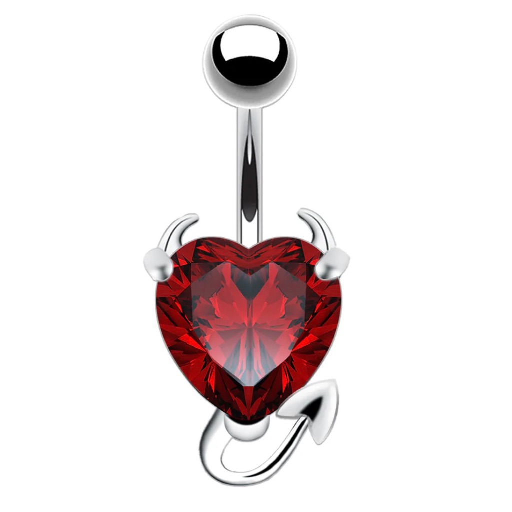 Devil Heart Belly Ring